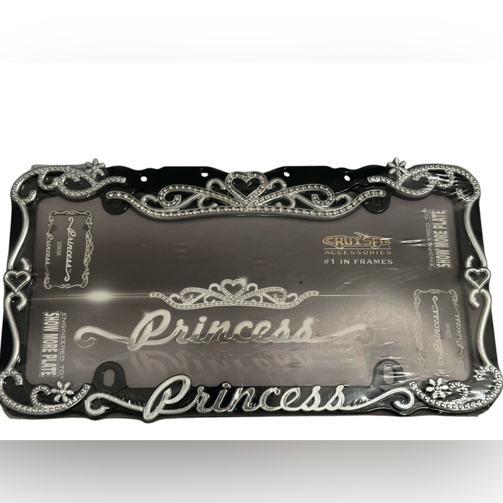 Cruise Accessories Bling Silver Princess License Plate Frame NWT